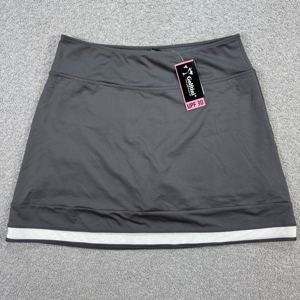 NEW Golftini Skort Women's Medium Gray Pull On Activewear Tennis Golf Athletic